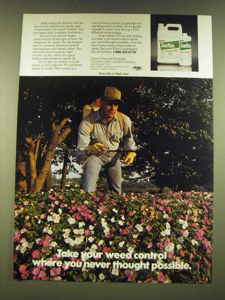 1990 Elanco Surflan Ad - Take your weed control where you never thought possible