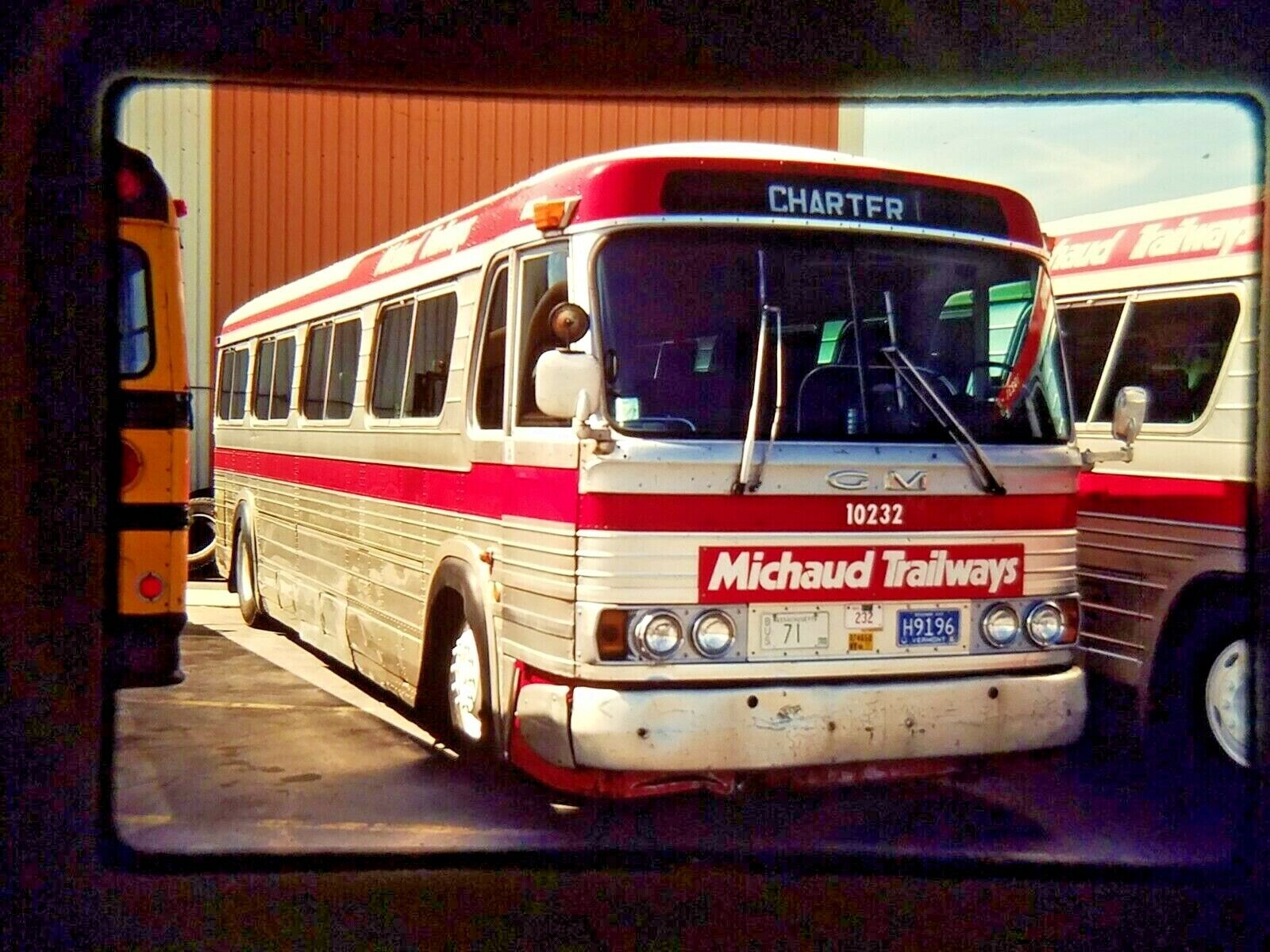 HV19 ORIGINAL SLIDE BUS TROLLEY SUBWAY MICHAUD TRAILWAYS 10232 TRAILWAYS CHARTER