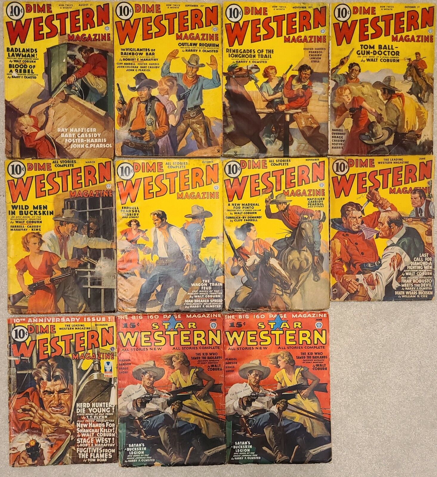 Dime Western Magazine comic pre Golden Age Lot 11 High Grade 7.0 FN/VF 1935-194