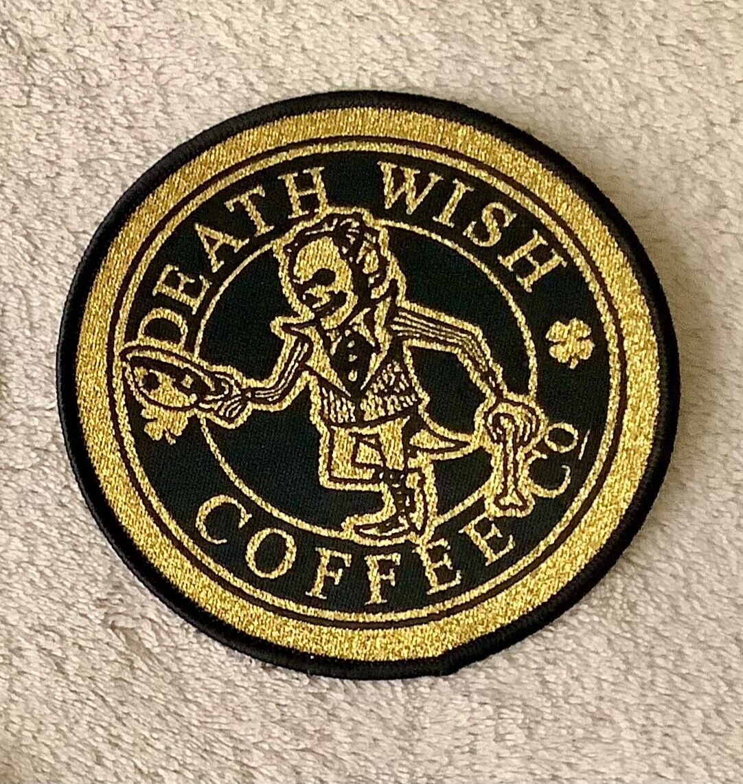 death wish coffee gold lucky larry patch mug swag st patrick’s day collectibles