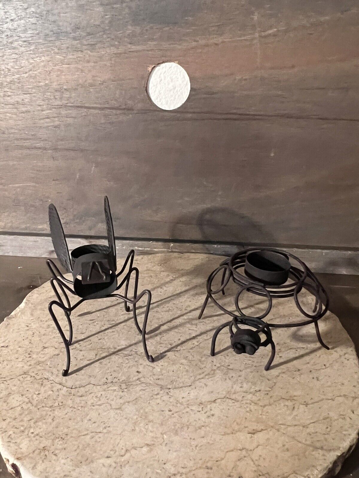 BEE /Ladybug  Tea Candle Holder Black Metal Wire Set Of 2 Insect Bug Decorations