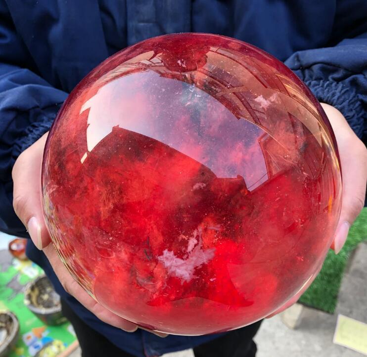 AAA + + 10kg beautiful natural red crystal ball hand carved