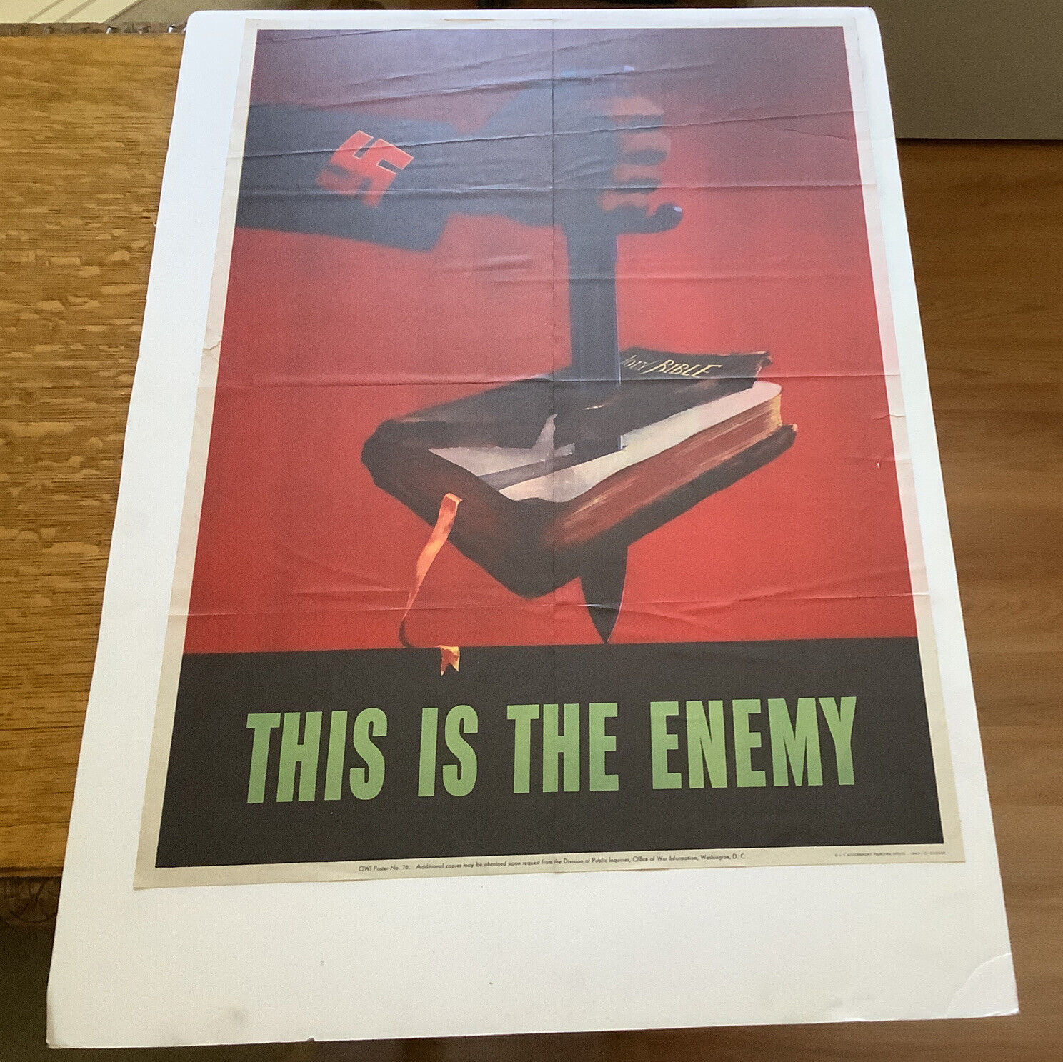 THIS IS THE ENEMY 1943 Vintage WORLD WAR 2 II ii two ww ORIGINAL poster