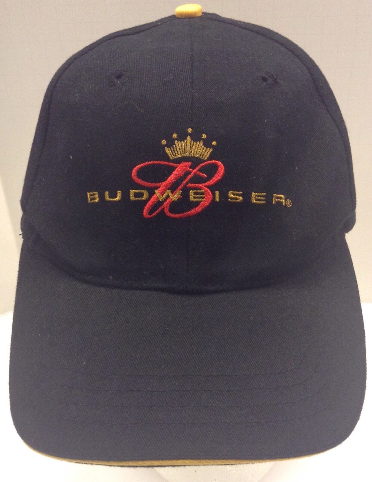 Budweiser King of Beer Black Embroidered  Crown Logo Baseball Hat Cap Men's OS