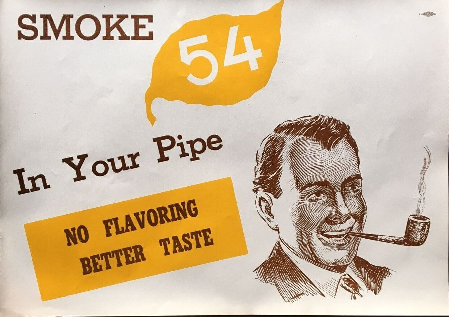 1940's 54 Smoking Tobacco Sign 