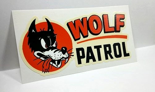 WOLF PATROL Vintage Style DECAL, Vinyl STICKER, rat rod, racing