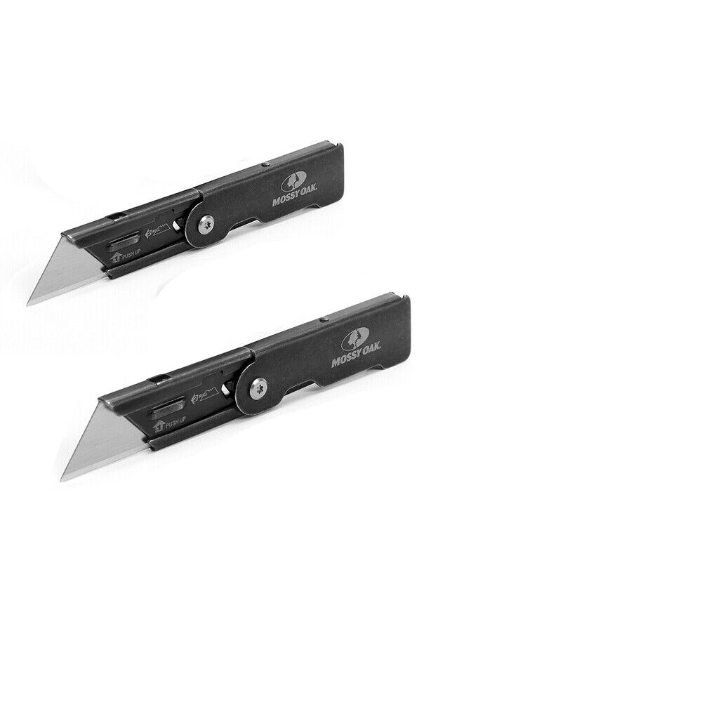 MOSSY OAK 2PK/4PK/6PK Folding Pocket Utility Knife Quick Change Blade Box Cutter