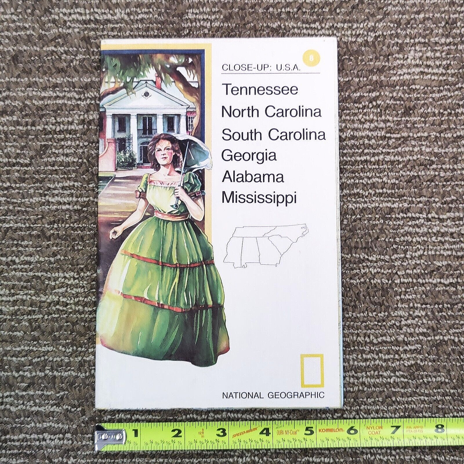 National Geographic CLOSE UP USA MAP #8 Tennessee, Carolinas, Georgia, Alabama