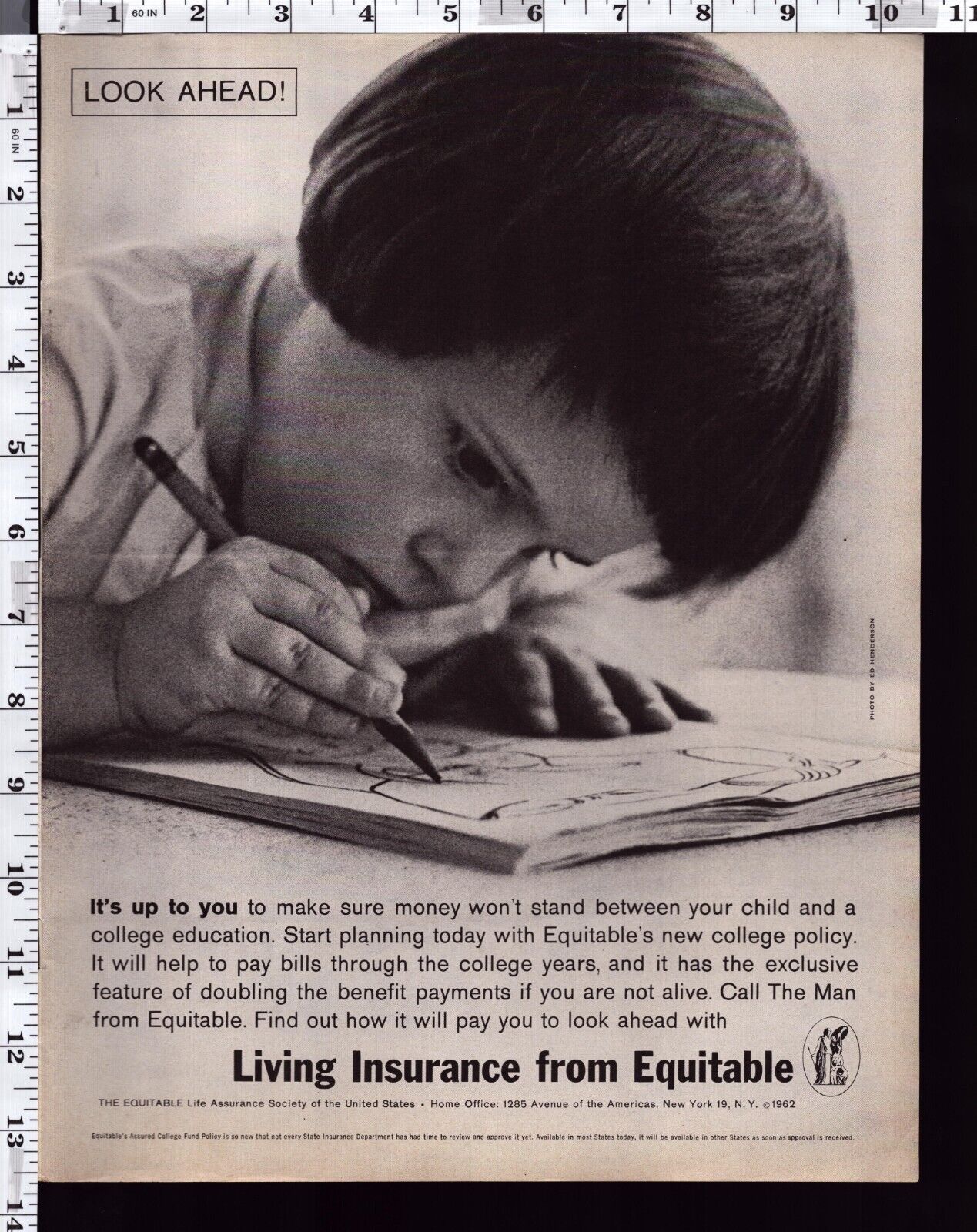 1962 Vintage Print Ad Equitable Life Insurance