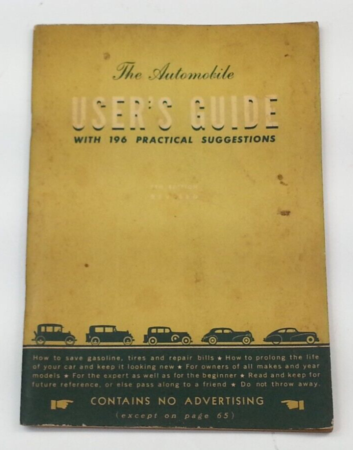 Vintage 1940s Auto Automobile User Guide With 196 Practical suggestions