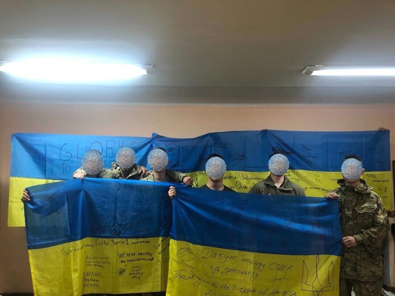 💛💙ONE UNIQUE UKRAINE FLAG SIGNED/DECORATED BY UKRAINIAN SOLDIERS..