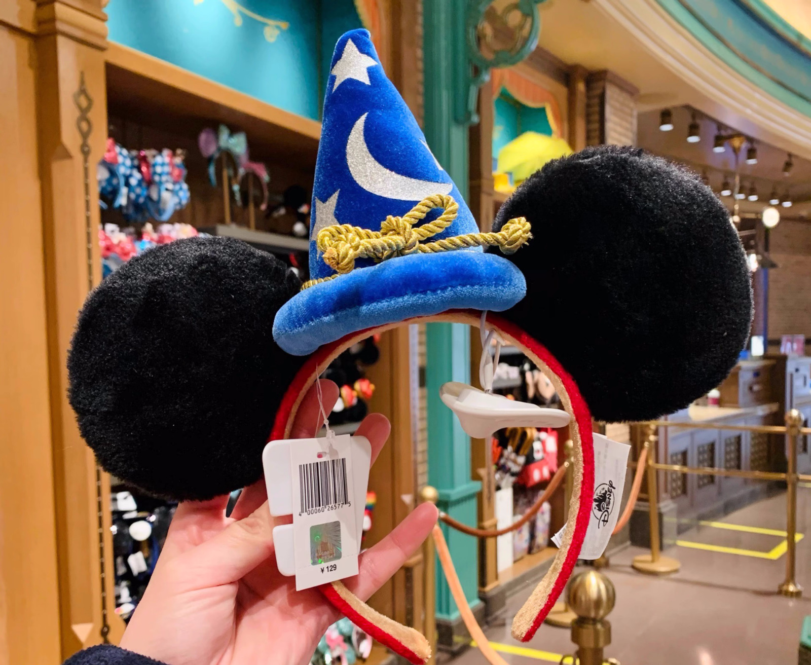 Authentic Disney Sorcerer Fantasia Mickey Mouse Ear Hat Headband shanghai disney