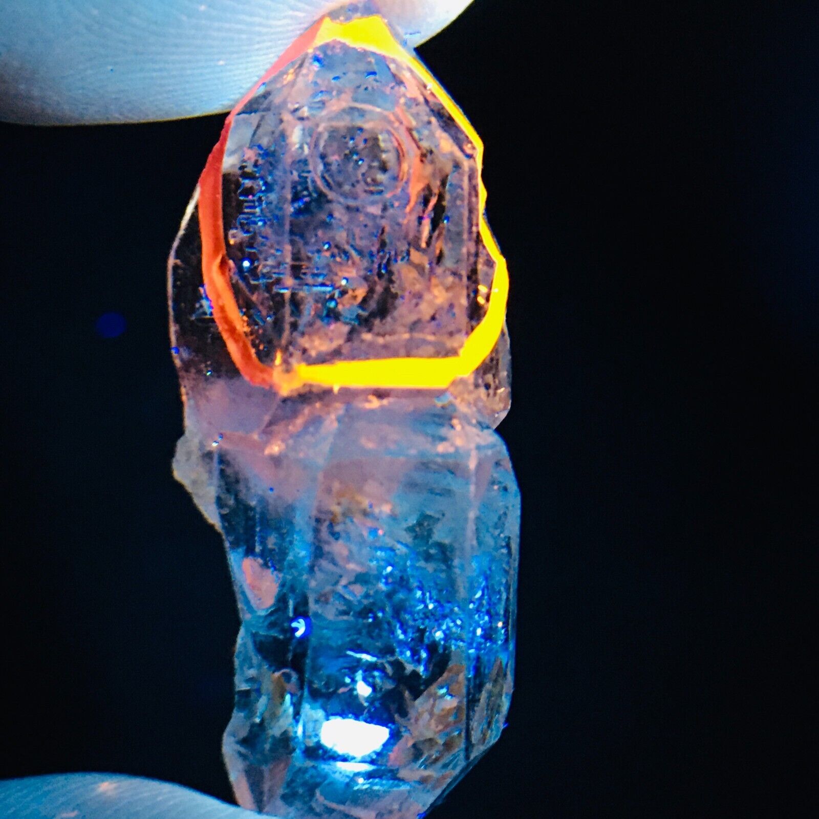 Top Natural Herkimer diamond crystal  moving water Oil gallbladder enhydro 6G