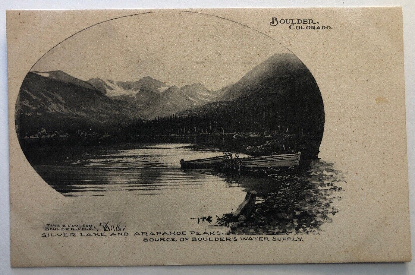 Silver Lake and Arapahoe Peaks Source Boulder's Water Supply Boulder CO printed