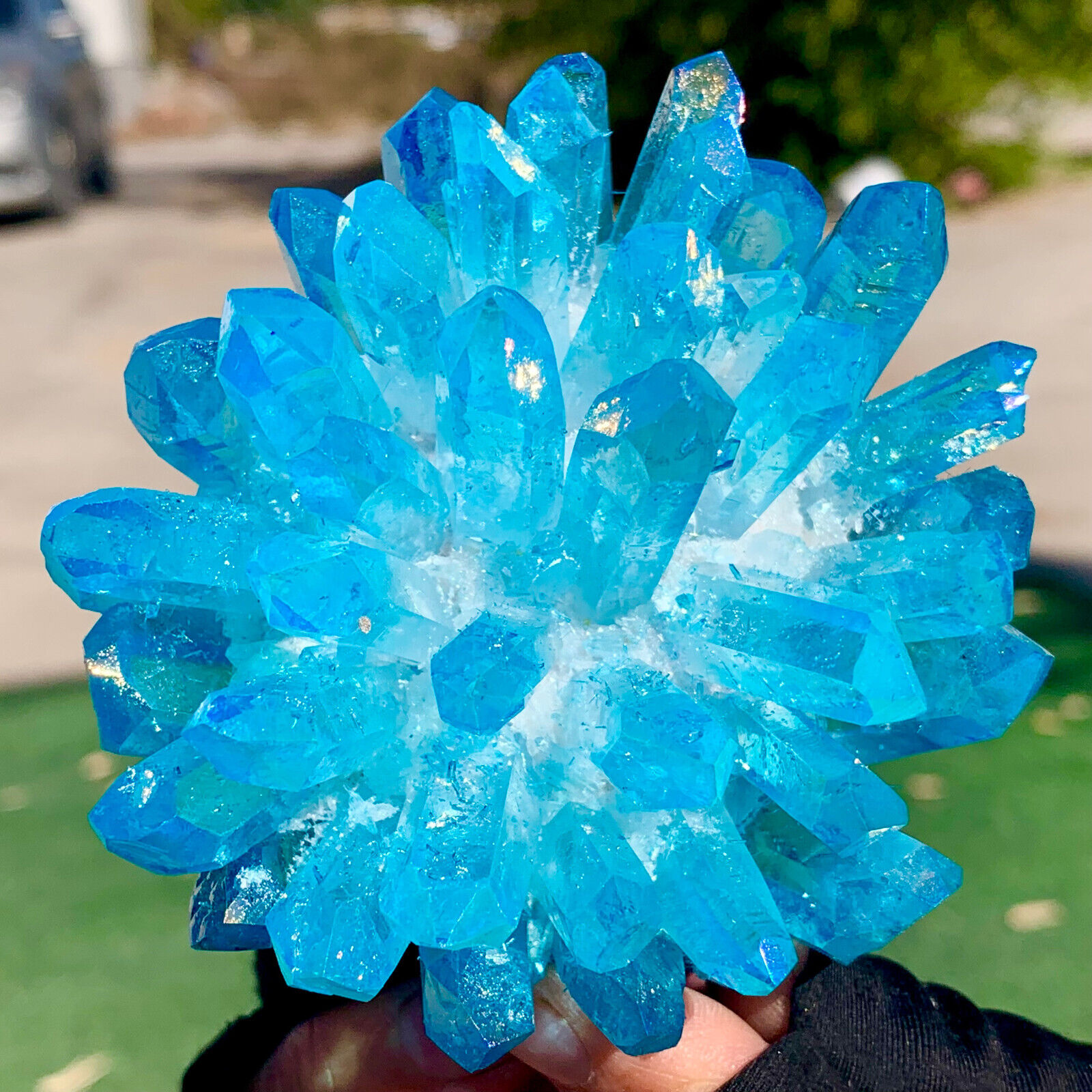 359G New Find BLUE PhantomQuartz Crystal Cluster MineralSpecimen