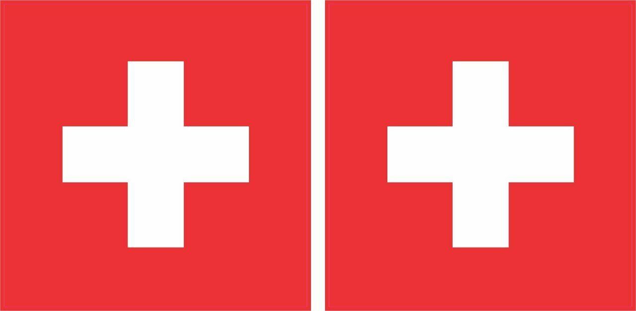 3in x 3in 2X Switzerland Flag Magnet Vinyl Vehicle Country Swiss Flag Magnets