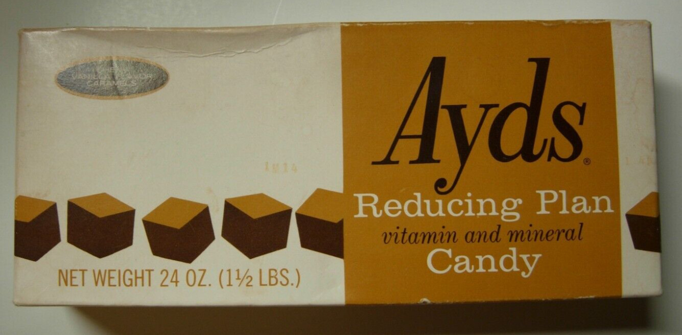 1970s Ayds Reducing Plan Vitamin and Mineral Dietary Supplement Box