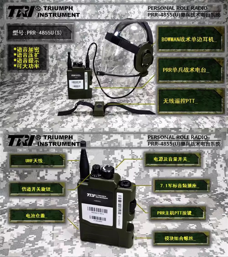 TRI Instrument Prr-4855u(s) Individual Tactical Radio Wireless Communication