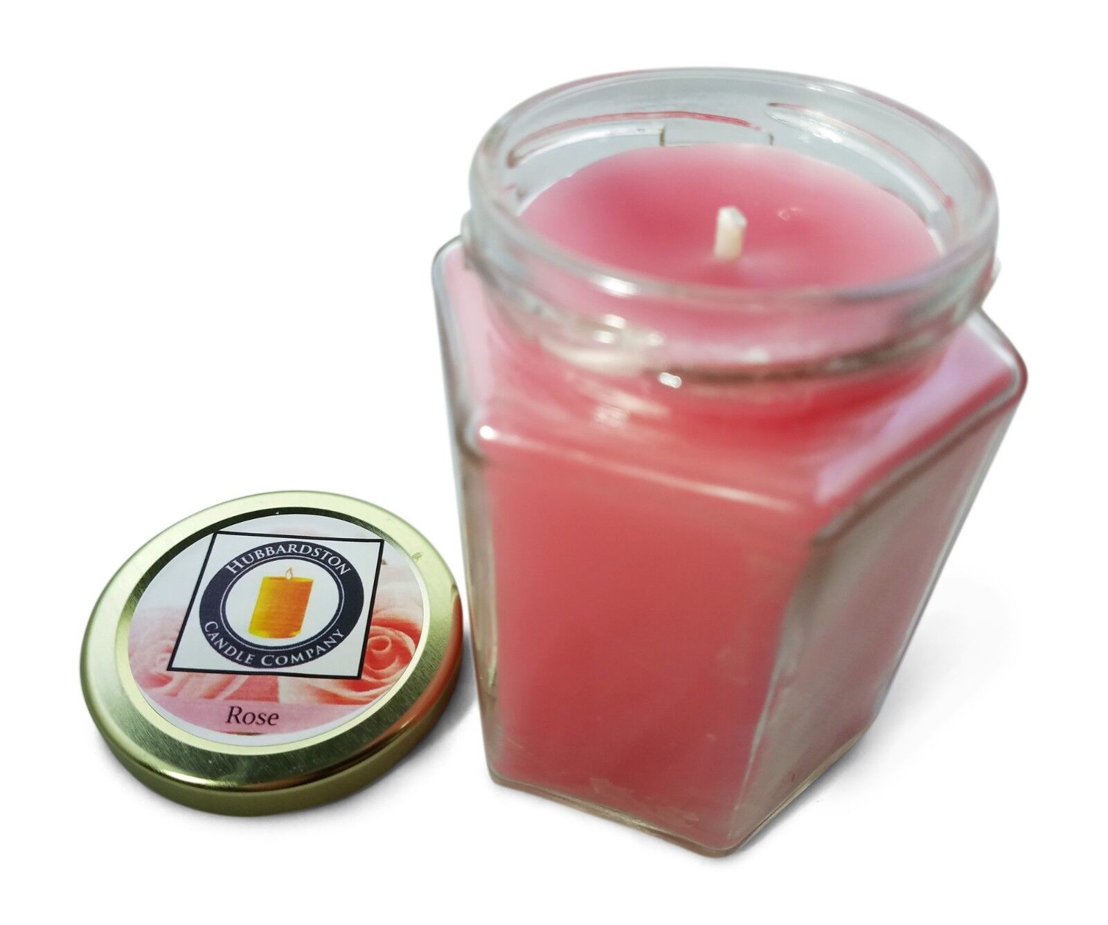 Rose Scented 100 Percent  Beeswax Jar Candle, 12 oz  