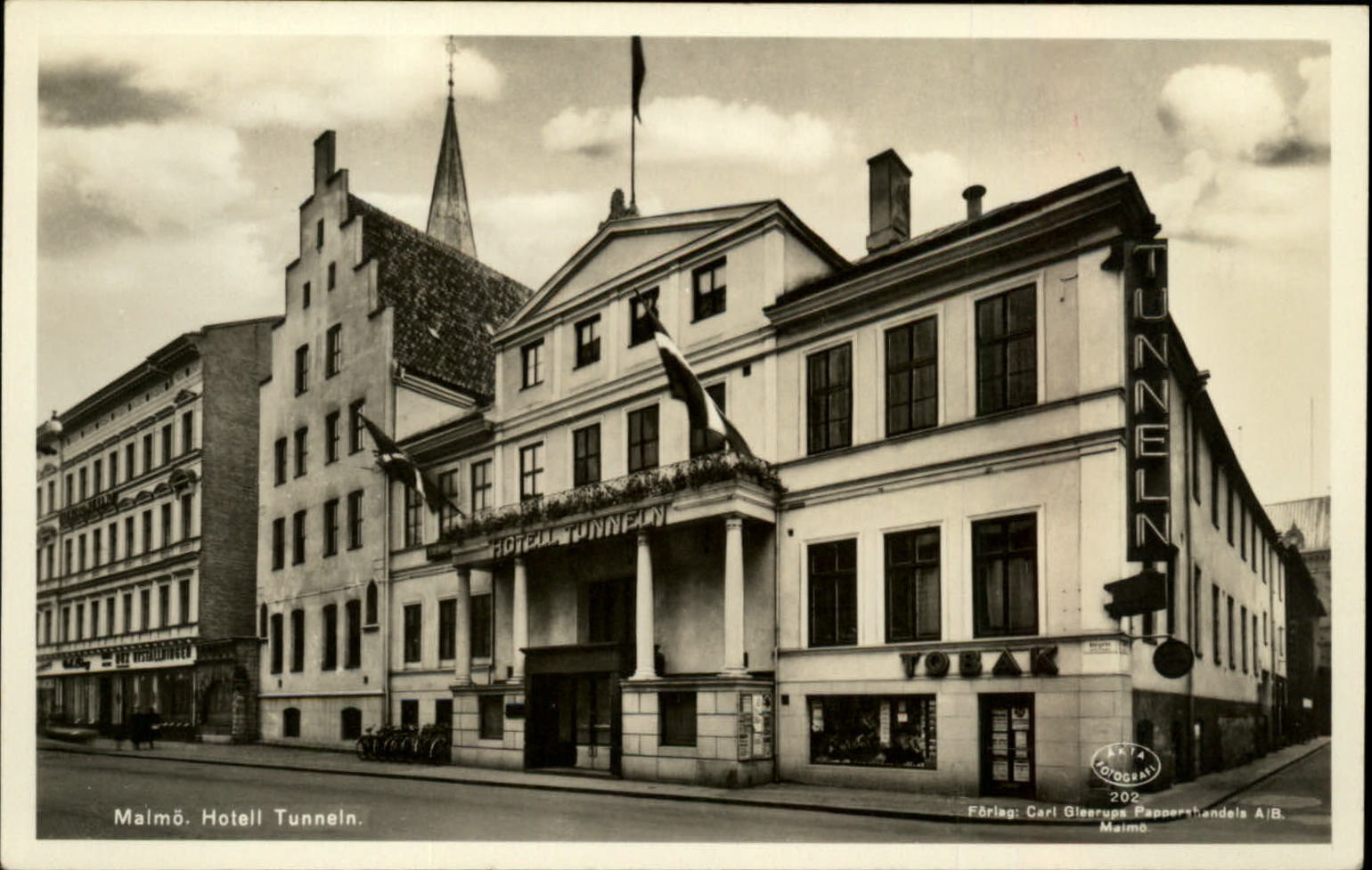 RPPC Malmo Sweden Hotell Tuhneln AKTA unused real photo postcard