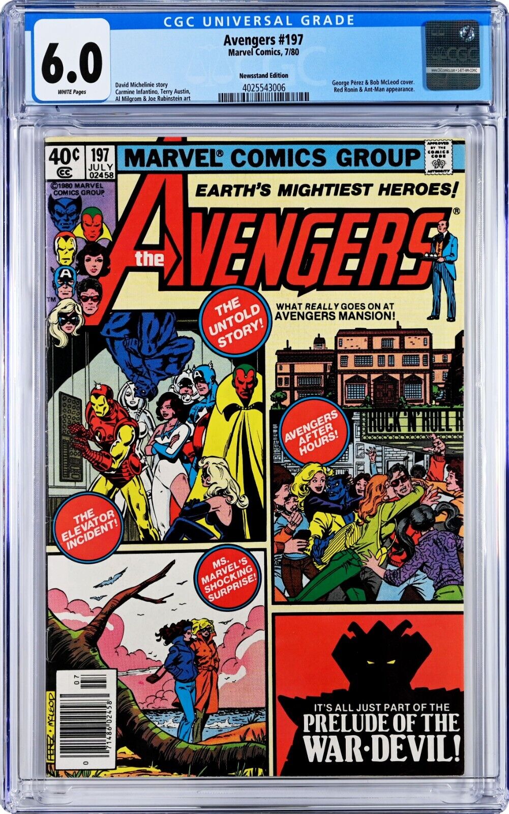 Avengers #197 CGC 6.0 (Jul 1980, Marvel) Newsstand, Red Ronin & Ant-Man app.
