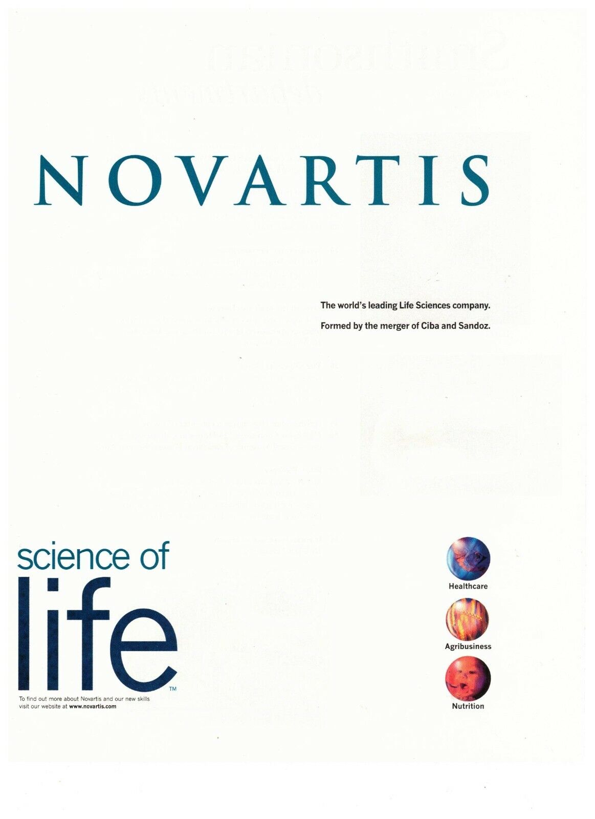 1997 Novartis New Skills Science of Life Double Page Vintage Print Advertisement