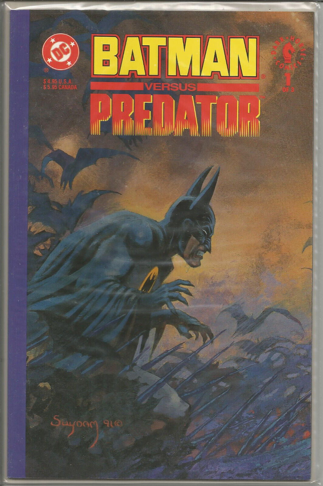 BATMAN VERSUS PREDATOR #1 (of 3, 1992, DC/Dark Horse, Prestige) NM-M 