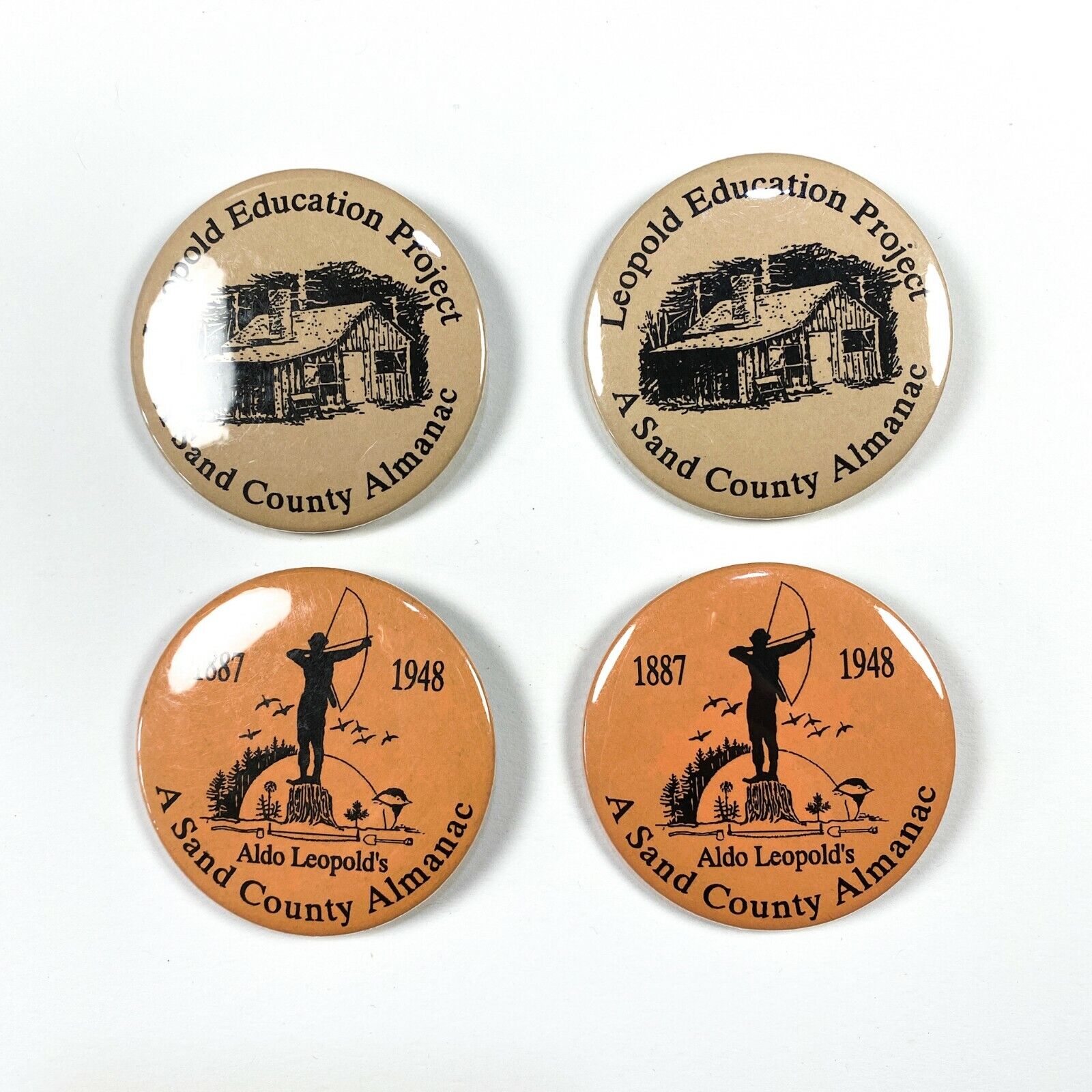 Lot of 4 Aldo Leopold Education Project Sand County Almanac Pin Buttons