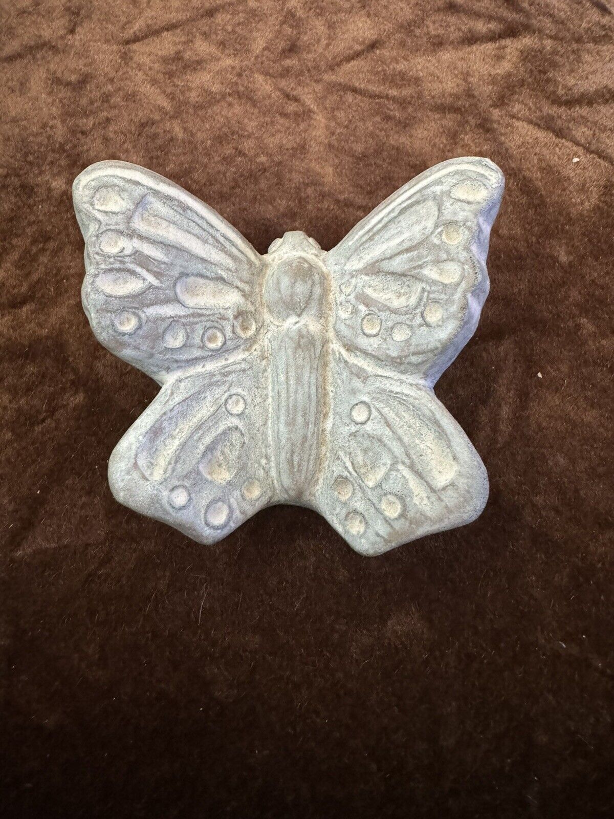ISABEL BLOOM 2001 BLUE GRAY 3 INCH BUTTERFLY SCULPTURE  SIGNED RETIRED VINTAGE