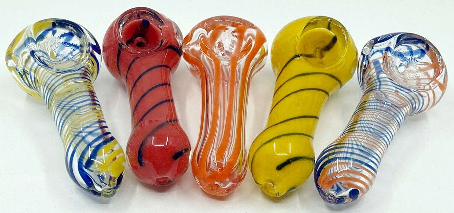 4 PACK 2-2.5 INCH Tobacco Smoking THICK HEAVY Glass Hand Pipe Bowl FREE SCREENS