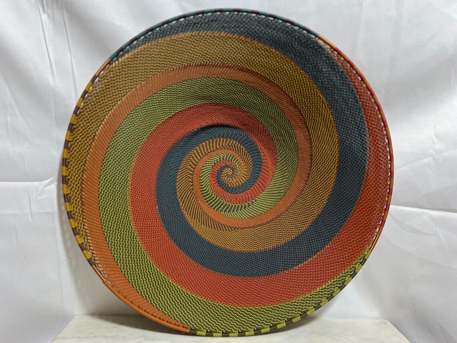 large hand weave south African telephone wire basket 16\