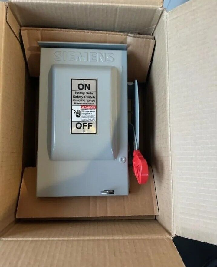 SIEMENS 30A 480V 3PHASE  DISCONNECT SWITCH OUTDOOR  TYPE NON FUSE  NEMA 3R 