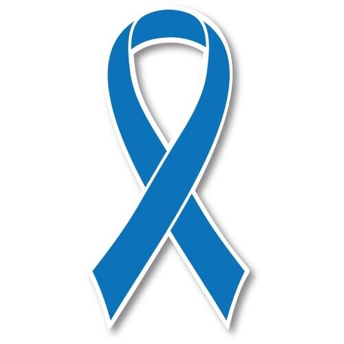 Blue Colon Cancer Awareness Ribbon Car Magnet Decal Heavy Duty 3.5\