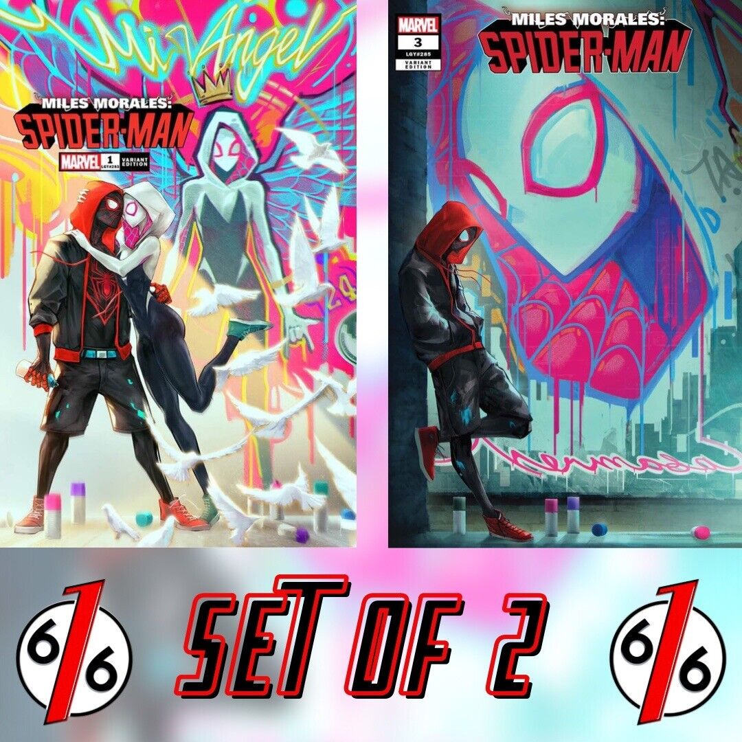 🔥🕷 MILES MORALES SPIDER-MAN 1 & 3 IVAN TAO 616 Comics Graffiti Variant Set