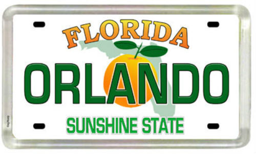 Orlando Florida License Plate Acrylic Small Fridge Souvenir Magnet 2\