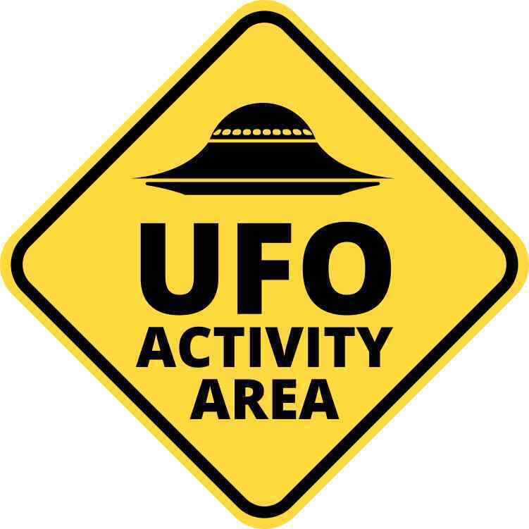 5x5 UFO Activity Area Bumper Magnet Vinyl Truck Decal Magnets Aliens Sign Decals