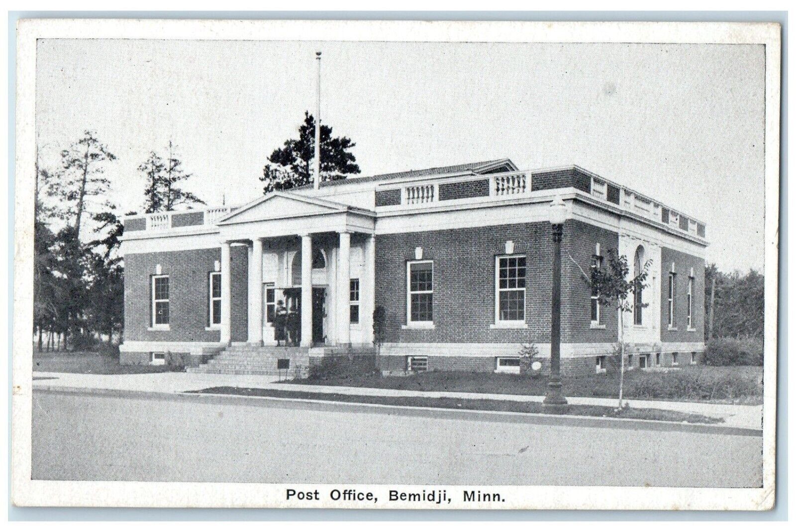 1927 Post Office Exterior Building Bemidji Minnesota MN Vintage Antique Postcard