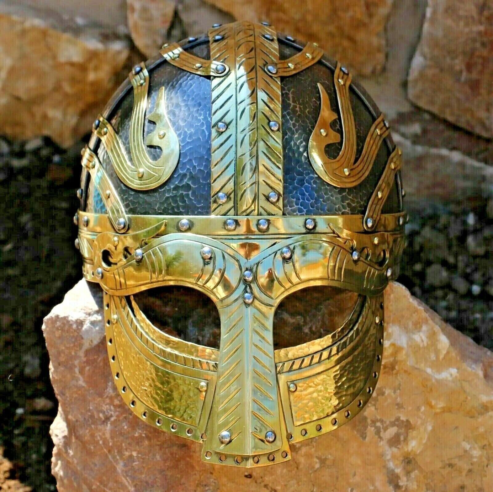 Medieval New Viking helmet Vendel Sca Larp helmet Replica Sca Larp Costume