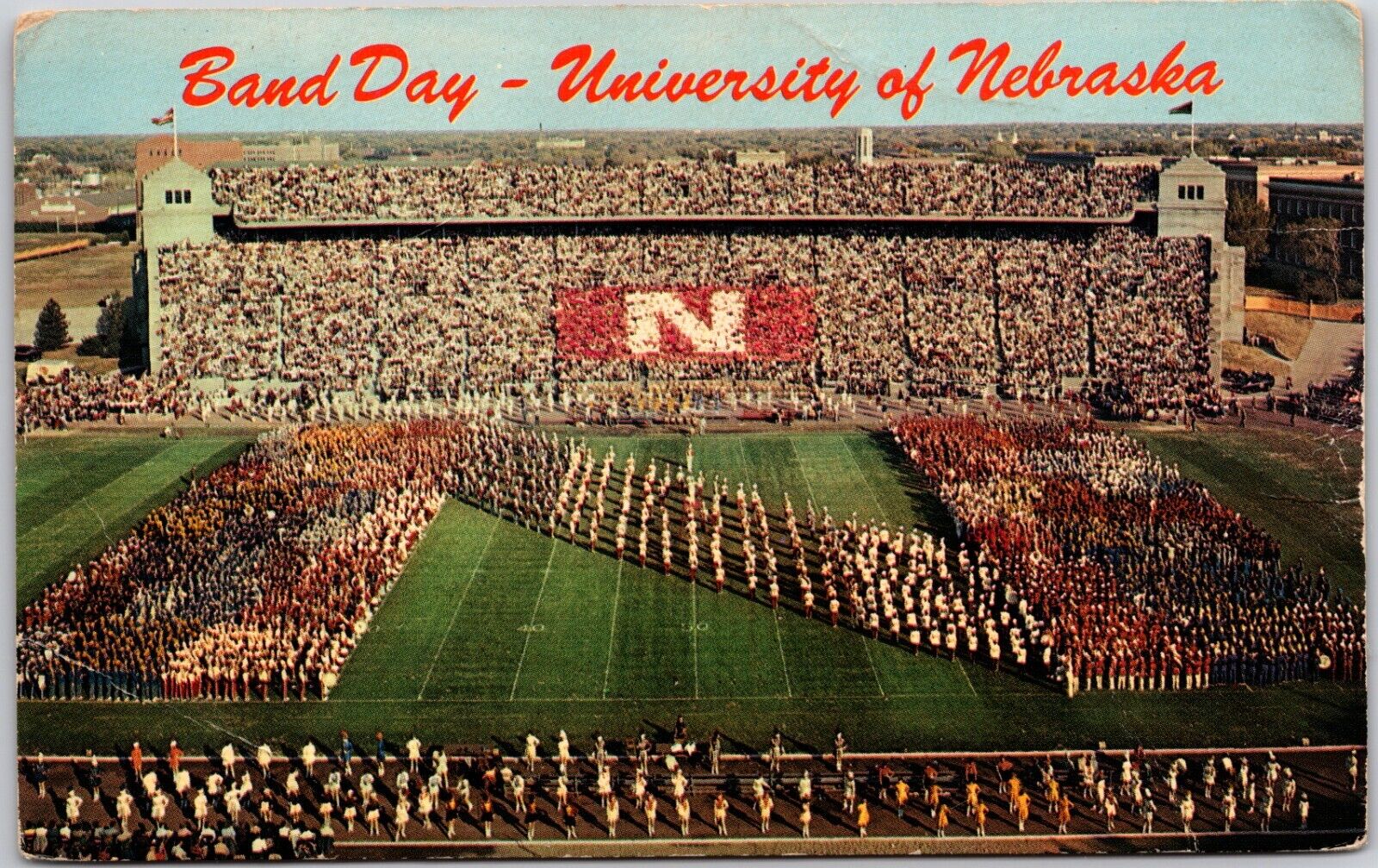 University Of Nebraska Band Day Chrome Postcard 