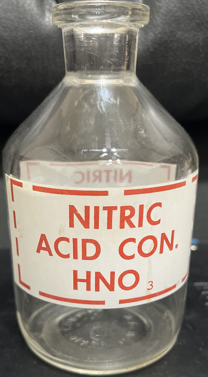 Vintage Apothecary Chemistry Pyrex Bottle - Nitric acid (250 mL)