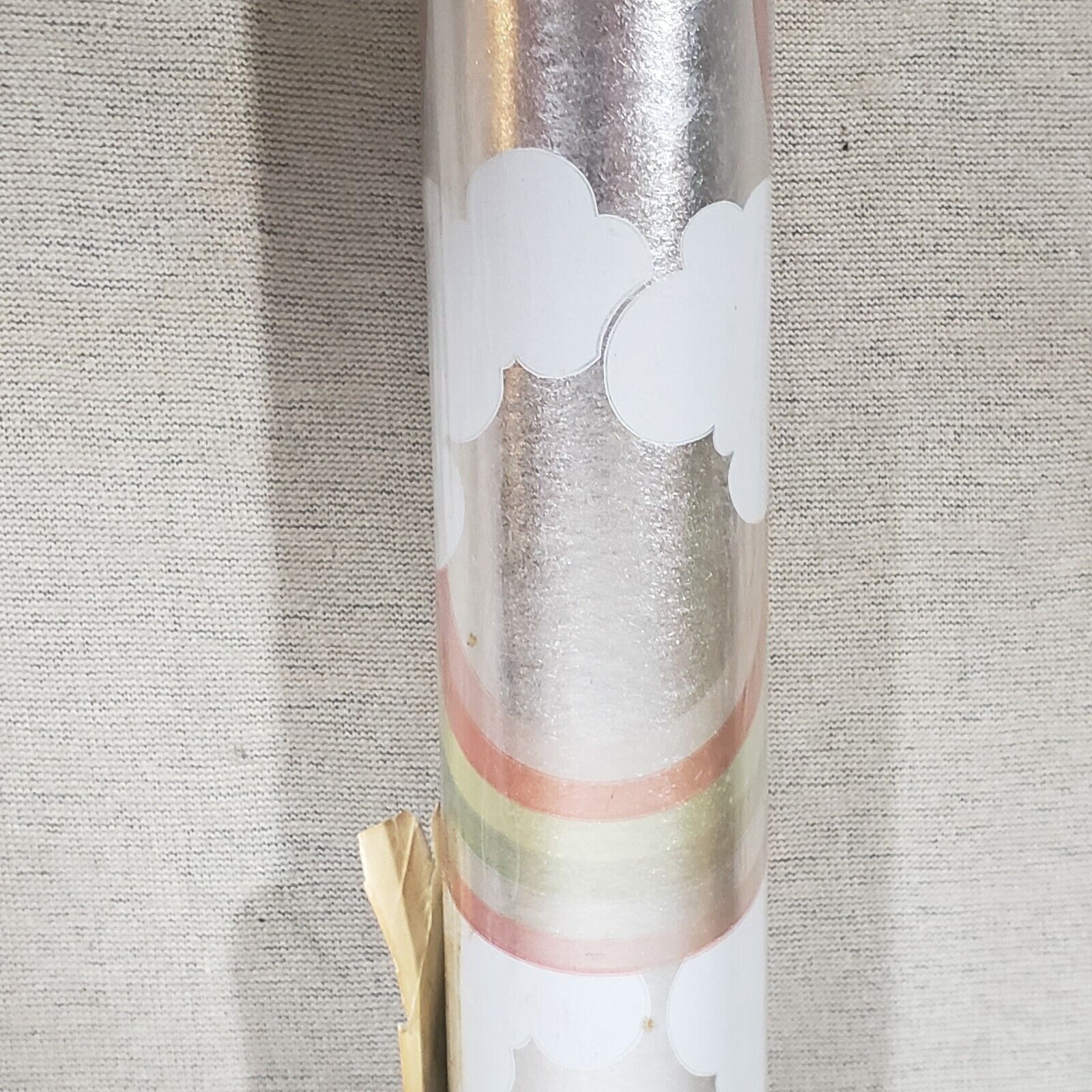 Vintage Wrapping Paper Rainbows Clouds Foil Drawing Board Roll 30\