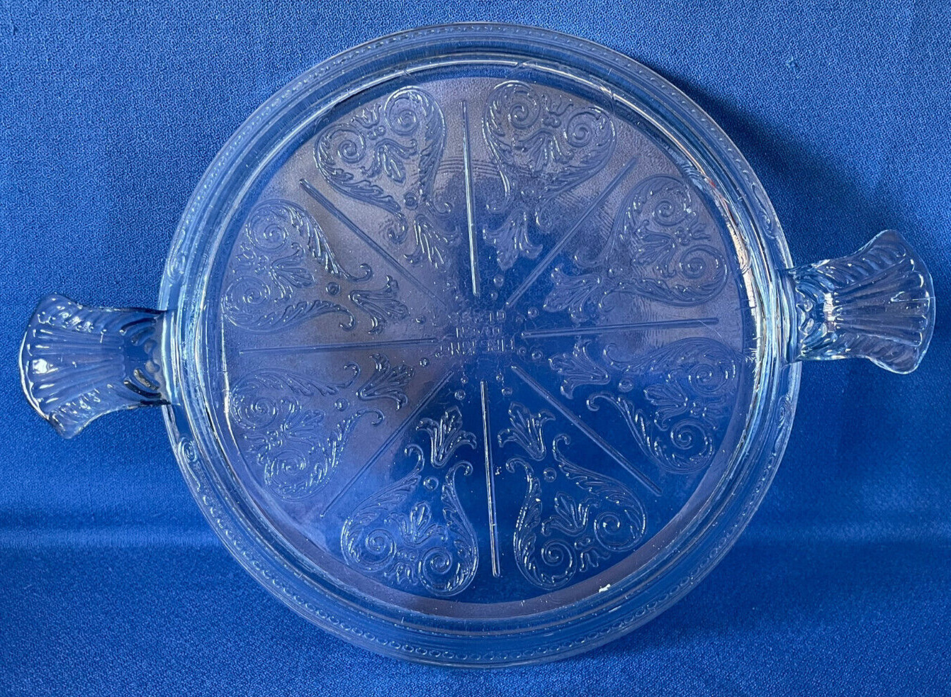 Vintage ANCHOR HOCKING PHILBE Fire King Oven Clear Glass HOT PLATE TRIVET 8.25\