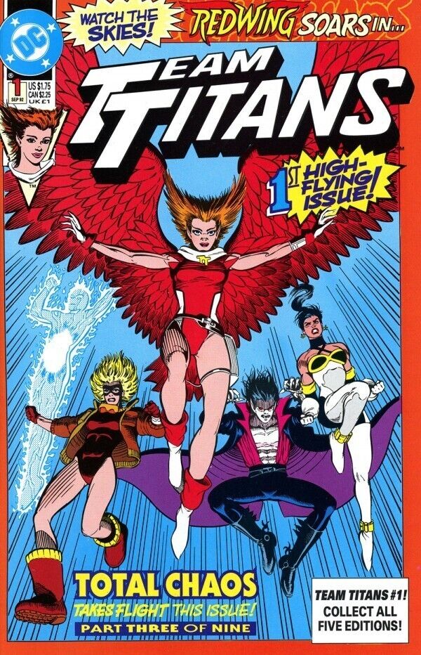 Team Titans (1992) #1 Redwing Cover VF/NM. Stock Image