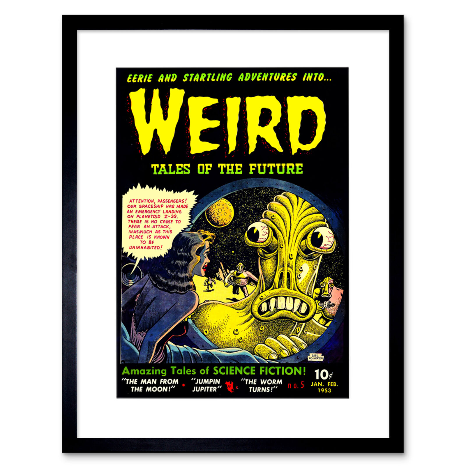 Comics Weird Tales Future Alien Sci Fi Fiction Framed Wall Art Print