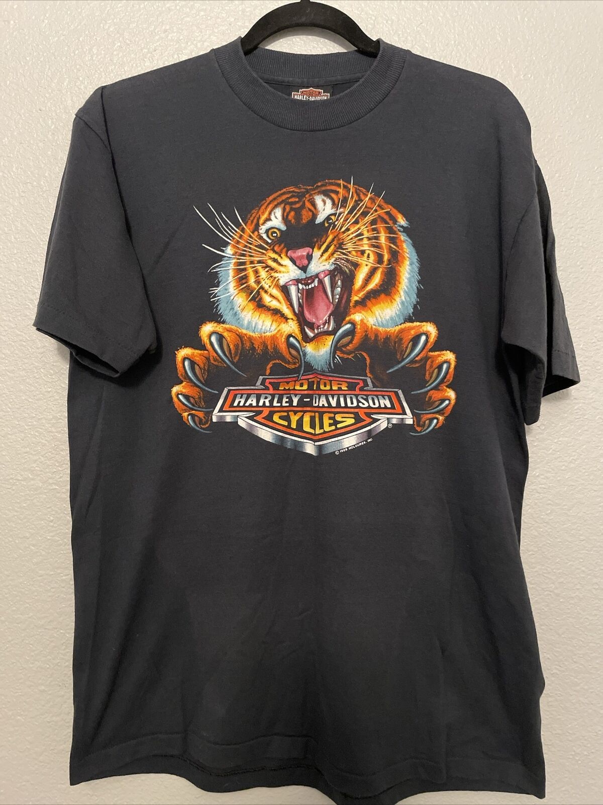 Vintage Harley-Davidson Fierce Tiger T-Shirt 1989 Holoubek Single Stitch XLarge
