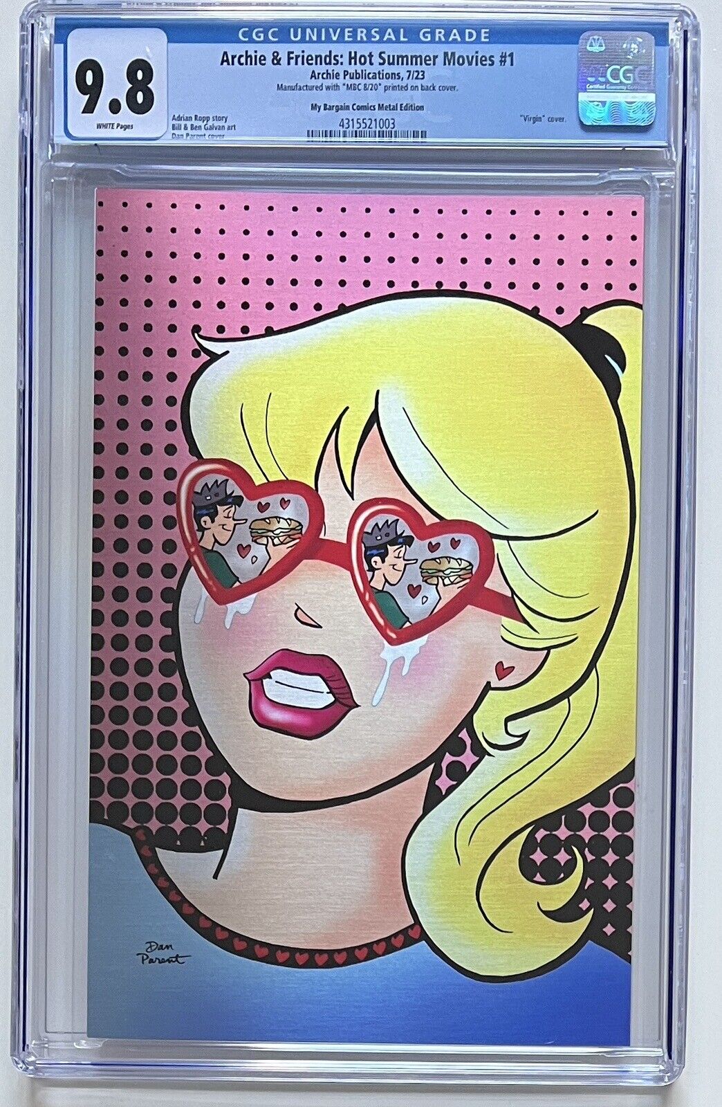 Young Romance 150 Archie Homage Dan Parent Metal Variant CGC 9.8 Only 20 Made