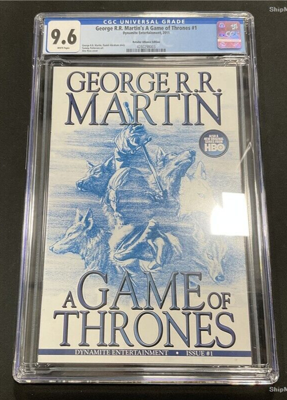 A Game of Thrones #1 CGC 9.8 George R.R. Martin Blue Sketch Alex Ross Variant
