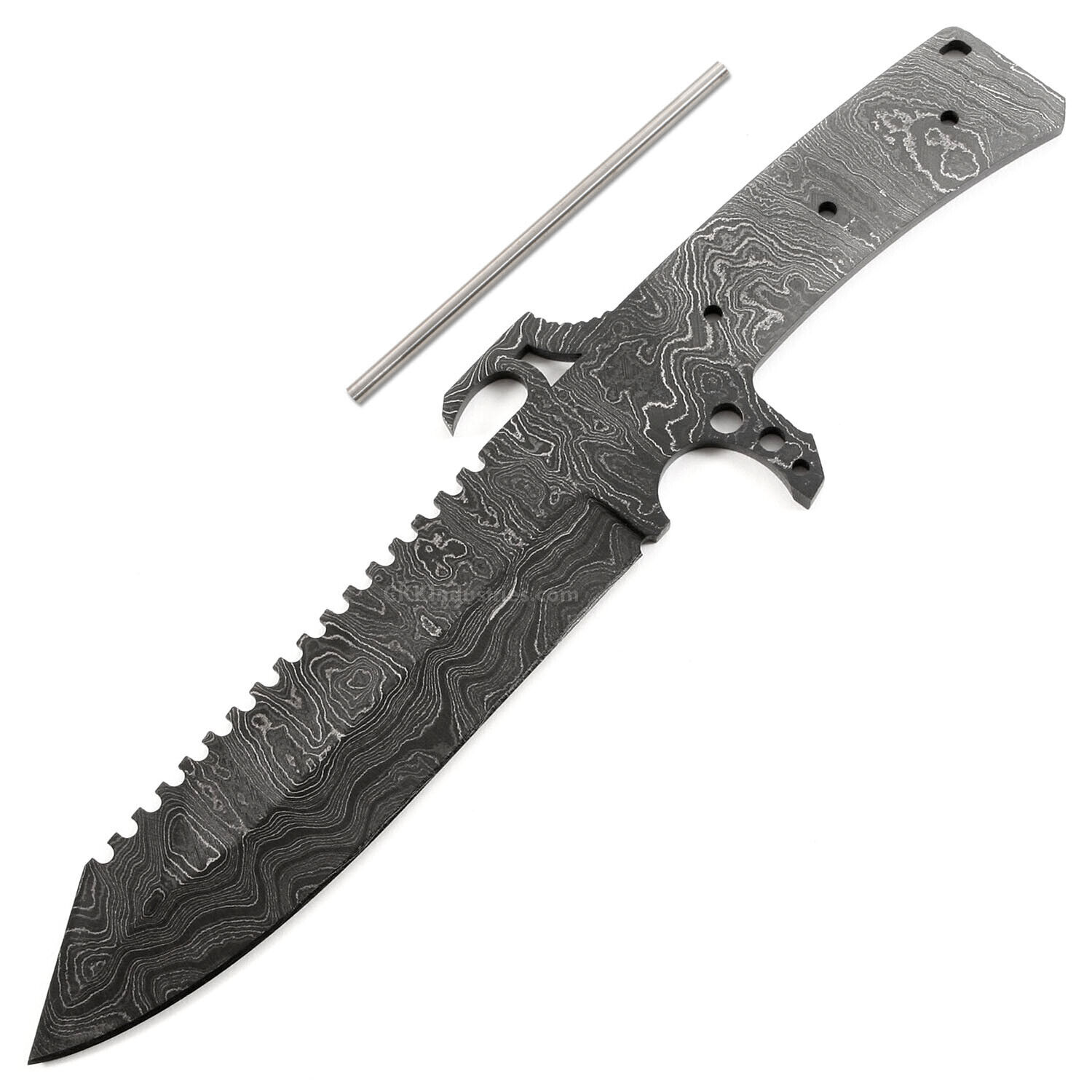 Damascus Knife Making Kit - Alien Hunter - (9 Handle Options) - DIY Blade Kit