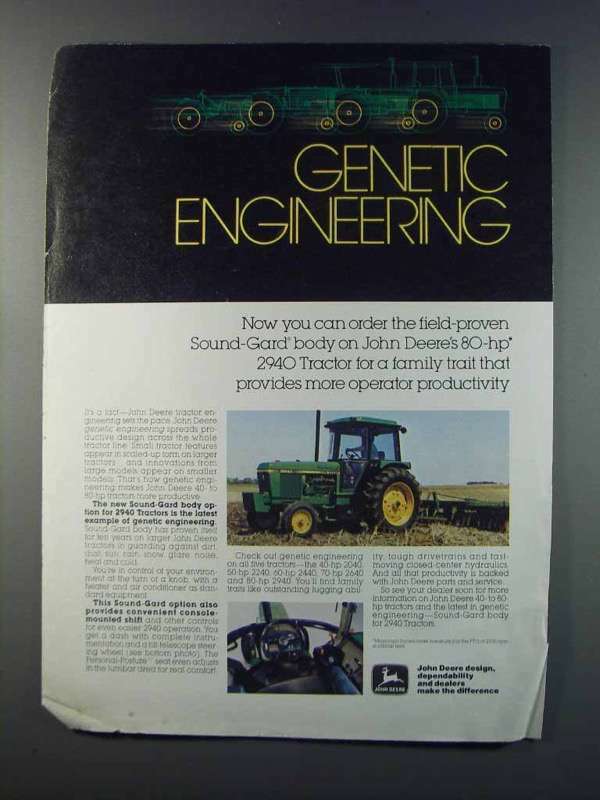 1981 John Deere 2940 Tractor Ad - Genetic Engineering