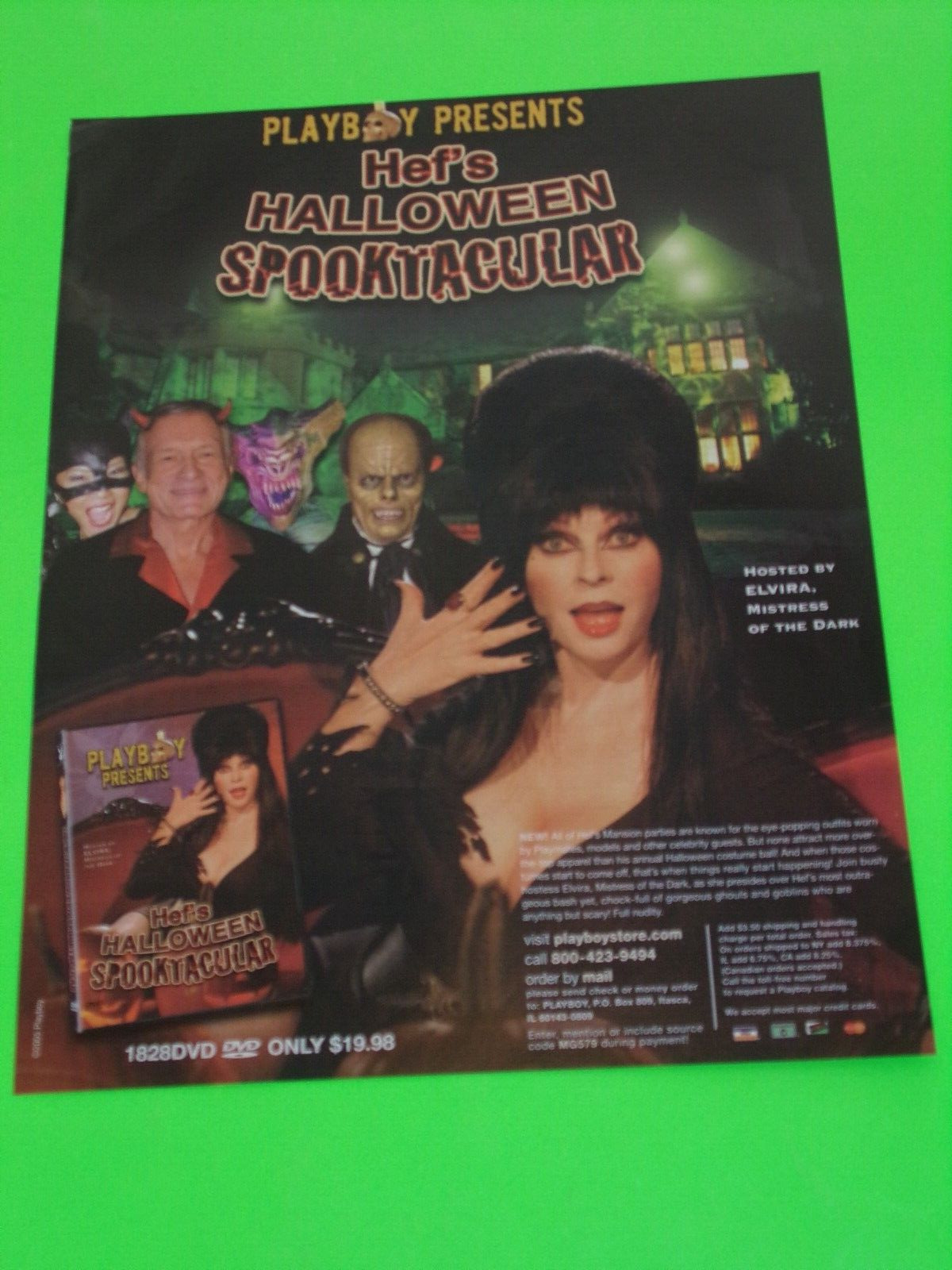2005 Playboy Hef\'s Halloween Spooktacular DVD Ad Elvira\' Mistress of the Dark